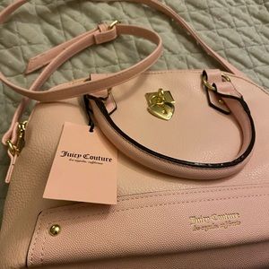 Juicy Couture Pale Pink Under Lock & Key Dome Satchel Crossbody Purse Bag